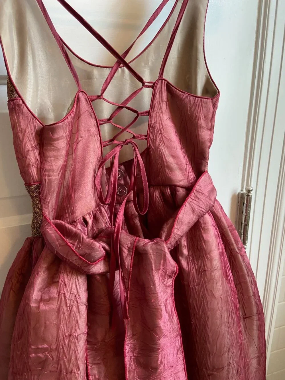 Chiquititas Girls Size 12 Burgundy Gold Brocade Formal Dress Corset Back